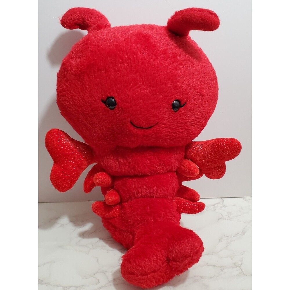 HUG ME Baby Red Lobster Plush 18" Stuffed Crawfish Sparkles No Lights Kawaii